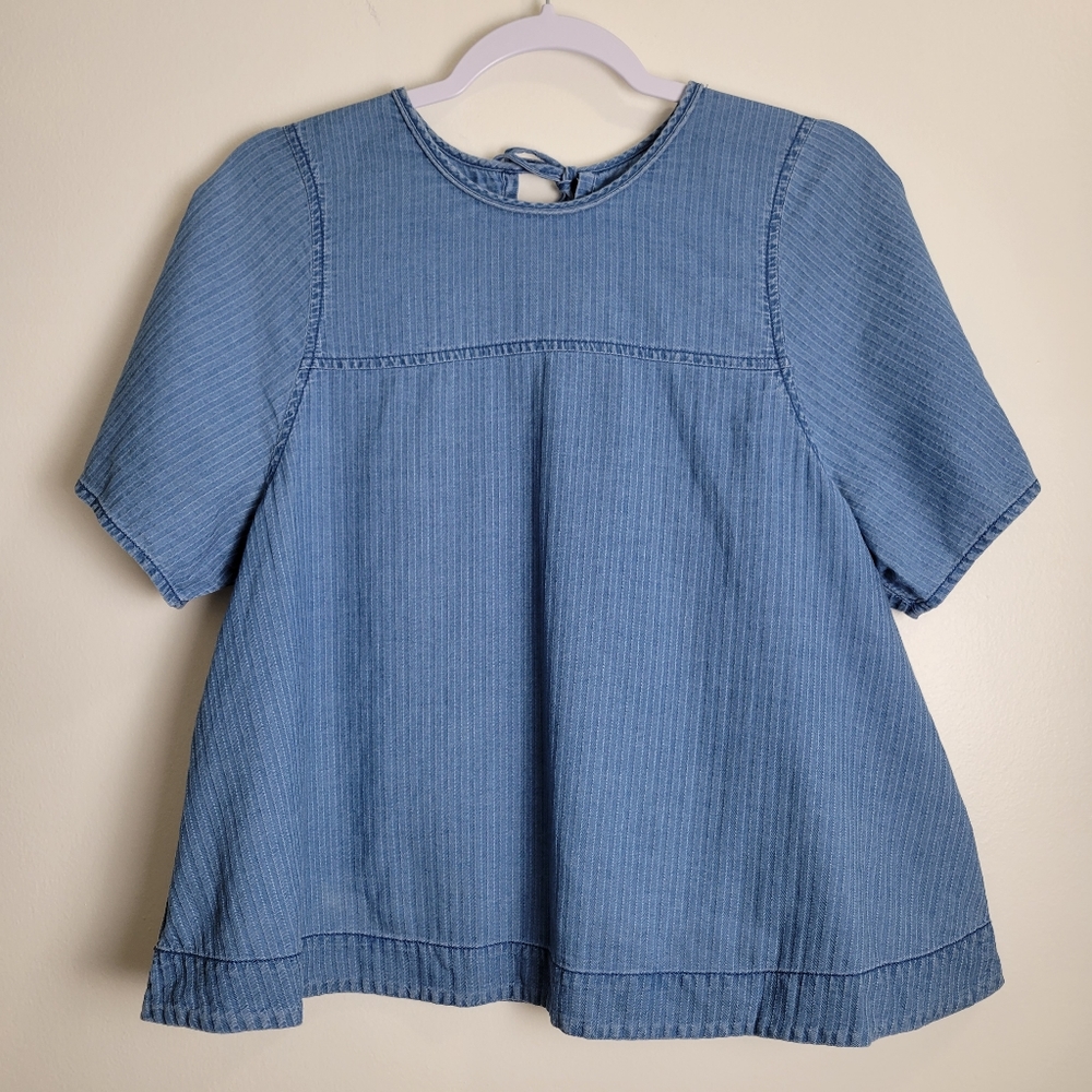 J.CREW Swing Slouchy Blouse‎ Blue Top S - Picture 2 of 9